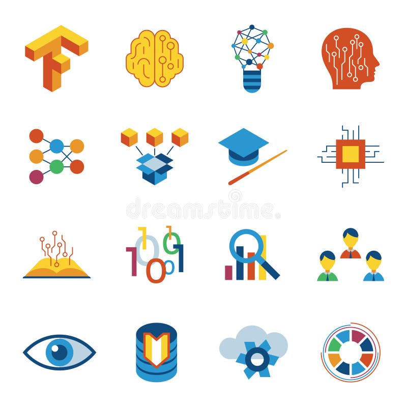 Het digitale vector diepe leren royalty-vrije illustratie Het digitale vector diepe leren royalty-vrije illustratie