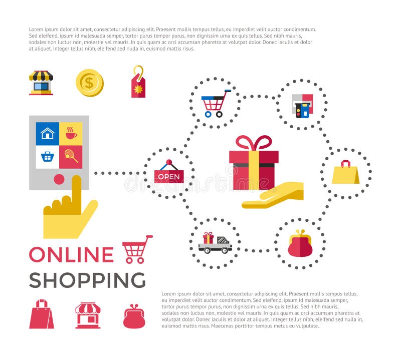 Het digitale vector witte online winkelen royalty-vrije illustratie Het digitale vector witte online winkelen royalty-vrije illustratie