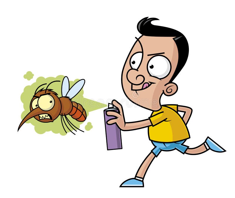 Het doden van de grote mug met de insecticidenevel