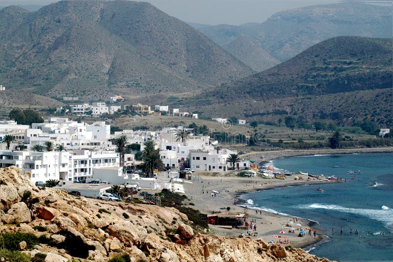 Vissersdorp stock afbeelding