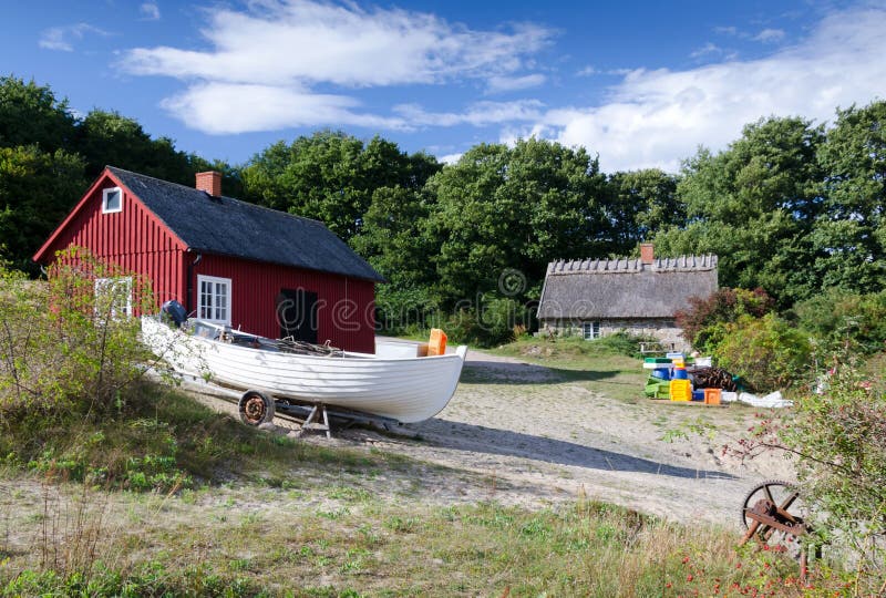 Vissersdorp royalty-vrije stock foto