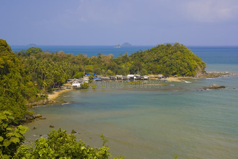 Afgelegen vissersdorp royalty-vrije stock foto