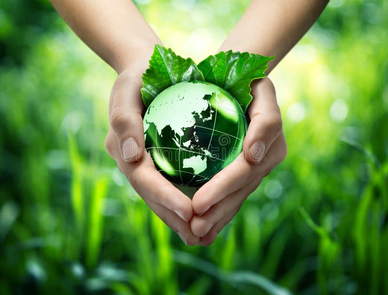 Het ecologische concept - bescherm groene wereld - oriënteert