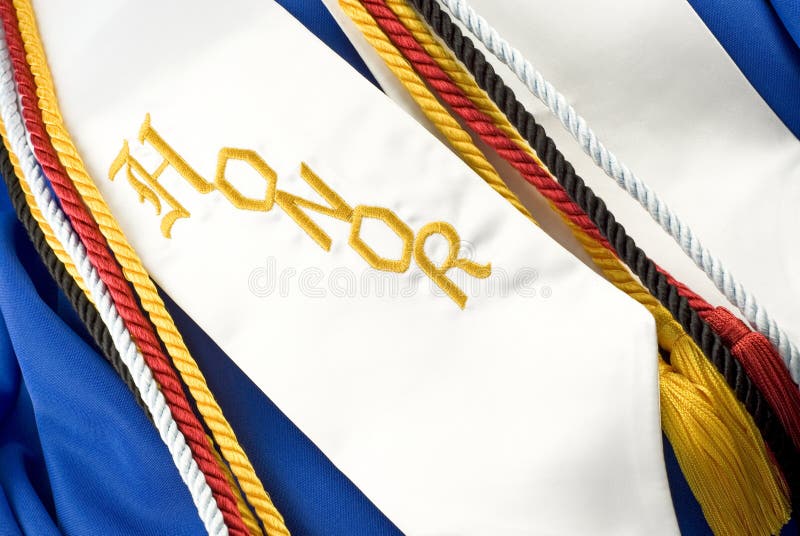 Het een diploma behalen met Eer stock foto Het een diploma behalen met Eer stock foto
