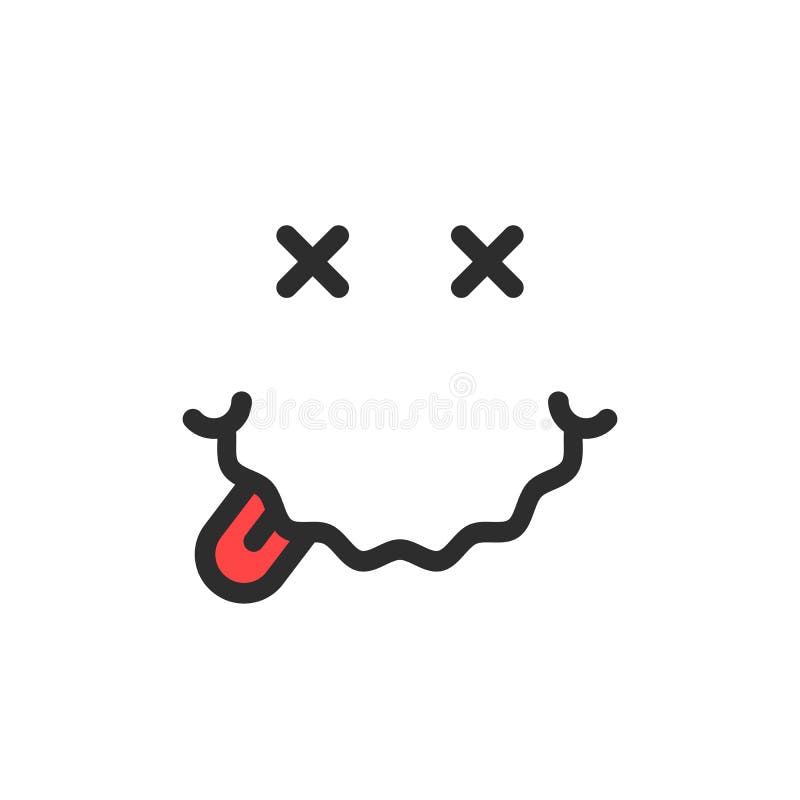 Het eenvoudige gedronken pictogram van het emojigezicht