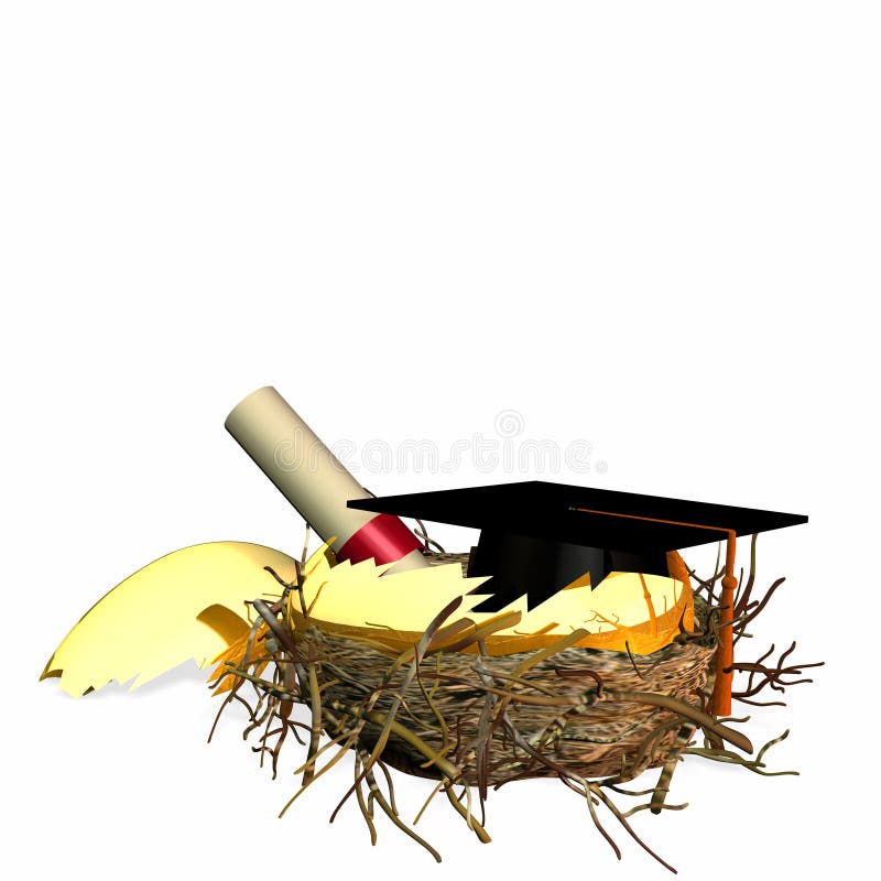Het Ei van het Nest van het hoger onderwijs stock illustratie Het Ei van het Nest van het hoger onderwijs stock illustratie