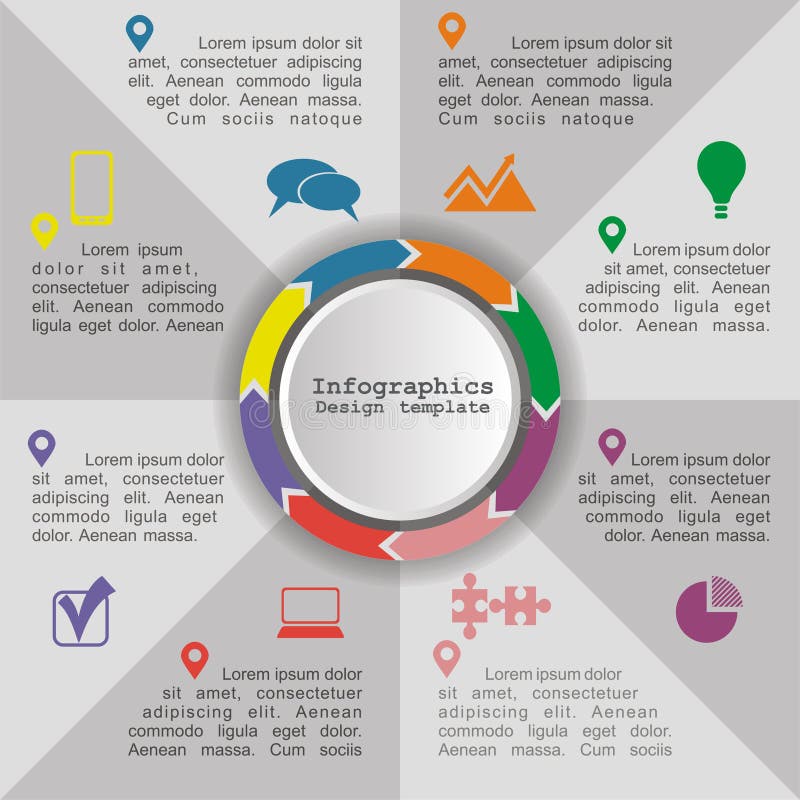 Het elementenlay-out van de cirkel infographic chronologie Vector vector illustratie Het elementenlay-out van de cirkel infographic chronologie Vector vector illustratie