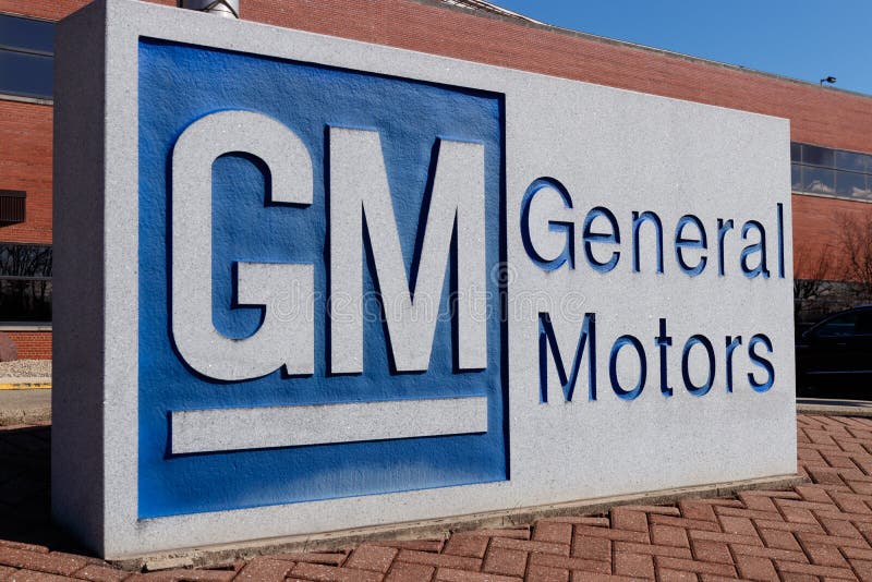Het Embleem en Signage van General Motors bij het Metaal die Afdeling vervaardigen GM opende deze installatie in 1956 II