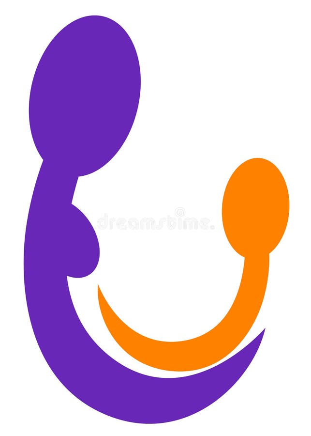 Illustration of child care logo isolated on white background. Illustration of child care logo isolated on white background.