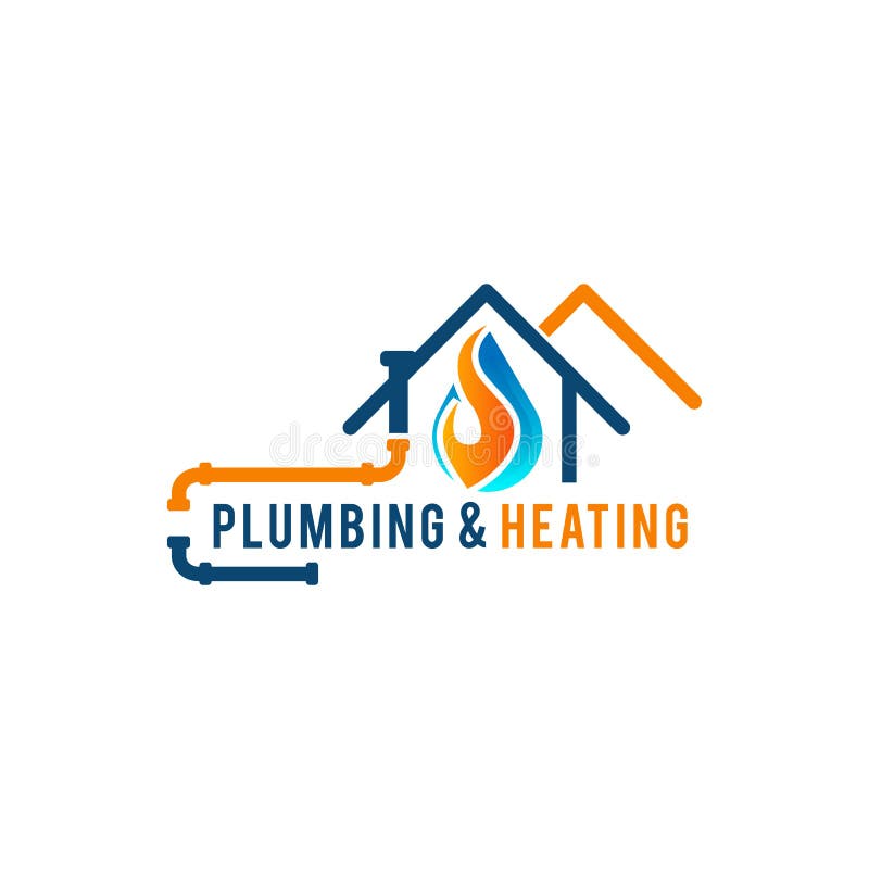 Plumbing service logo with house and water drop. Plumbing service logo with house and water drop