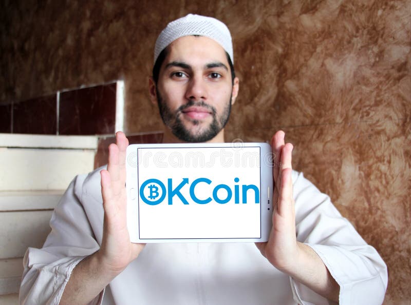 Het embleem van de OKCoinuitwisseling stock foto Het embleem van de OKCoinuitwisseling stock foto