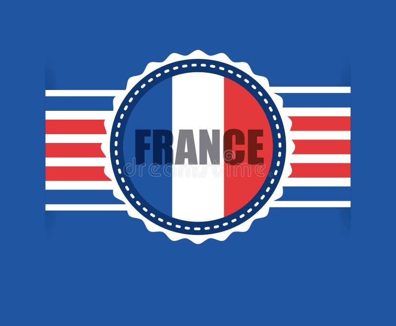 Het Embleem Van Frankrijk Met Franse Vlagkleuren Stock Illustratie ...