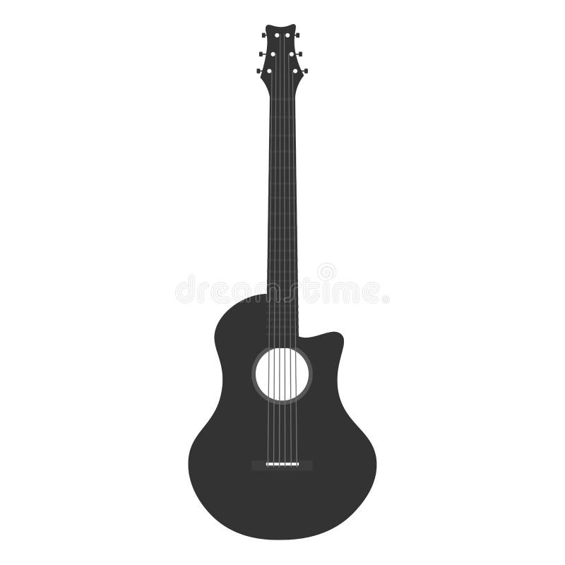 Het embleem van het gitaarpictogram Vector vlakke illustratie Muziek stock illustratie Het embleem van het gitaarpictogram Vector vlakke illustratie Muziek stock illustratie
