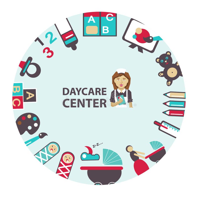 Daycare center emblem on a light background. Daycare center emblem on a light background.