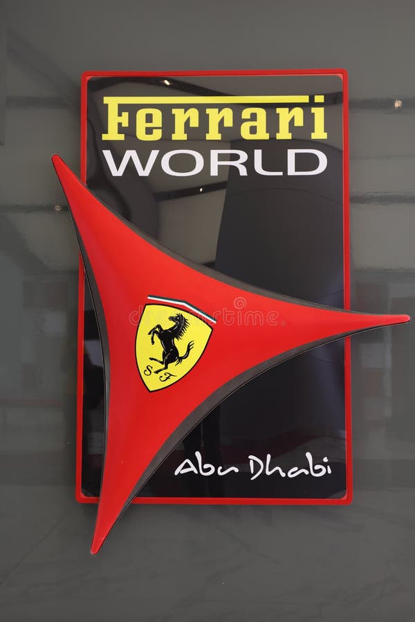 Het Embleem van het Park van het Thema van de Wereld van Ferrari royalty-vrije stock afbeelding Het Embleem van het Park van het Thema van de Wereld van Ferrari royalty-vrije stock afbeelding
