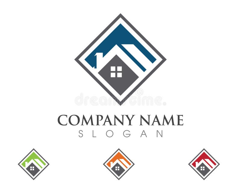 Het Embleemontwerp van Real Estate, van het Bezit en van de Bouw vector illustratie Het Embleemontwerp van Real Estate, van het Bezit en van de Bouw vector illustratie