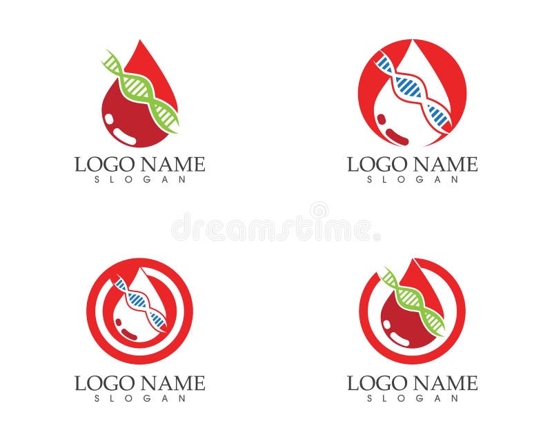 Het embleemvector van het bloed genetische pictogram stock illustratie