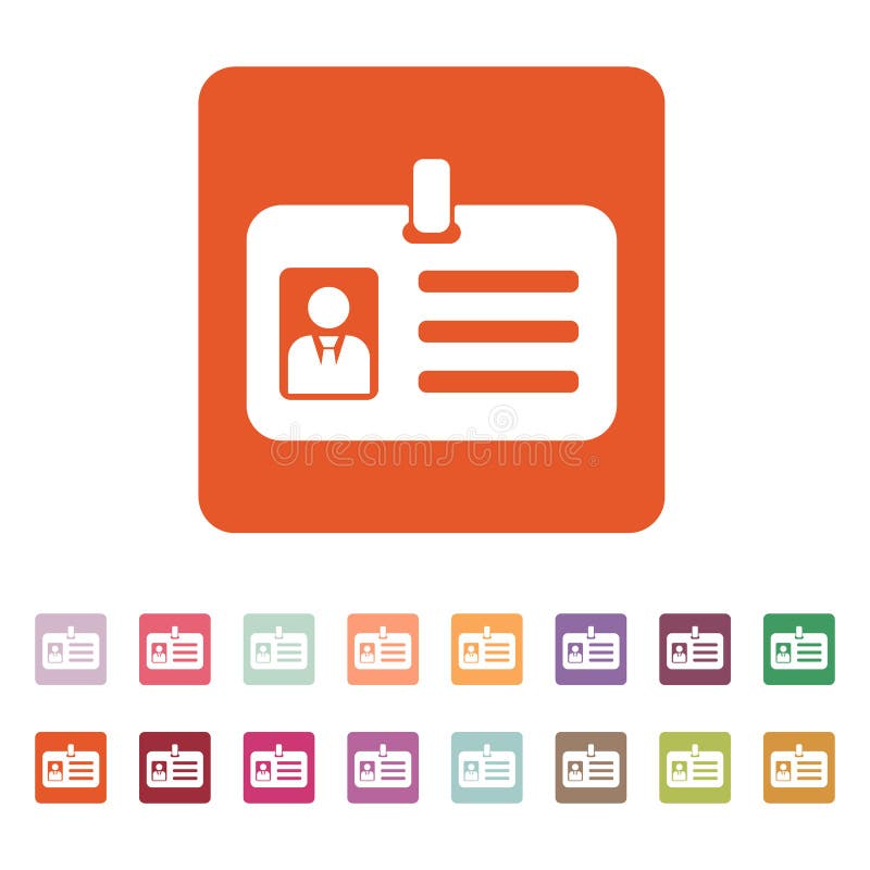 Het erkenningspictogram Toelating en kenteken, identificatie, passymbool stock illustratie Het erkenningspictogram Toelating en kenteken, identificatie, passymbool stock illustratie