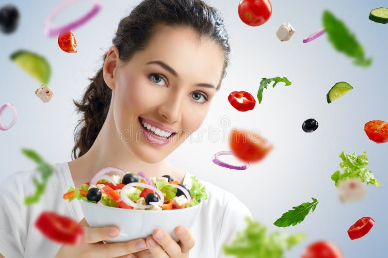 Het eten van gezond voedsel stock afbeelding Het eten van gezond voedsel stock afbeelding