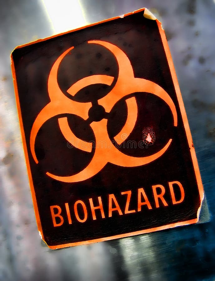 Het Etiket van de Waarschuwing van het Gevaar van Biohazard royalty-vrije stock foto Het Etiket van de Waarschuwing van het Gevaar van Biohazard royalty-vrije stock foto