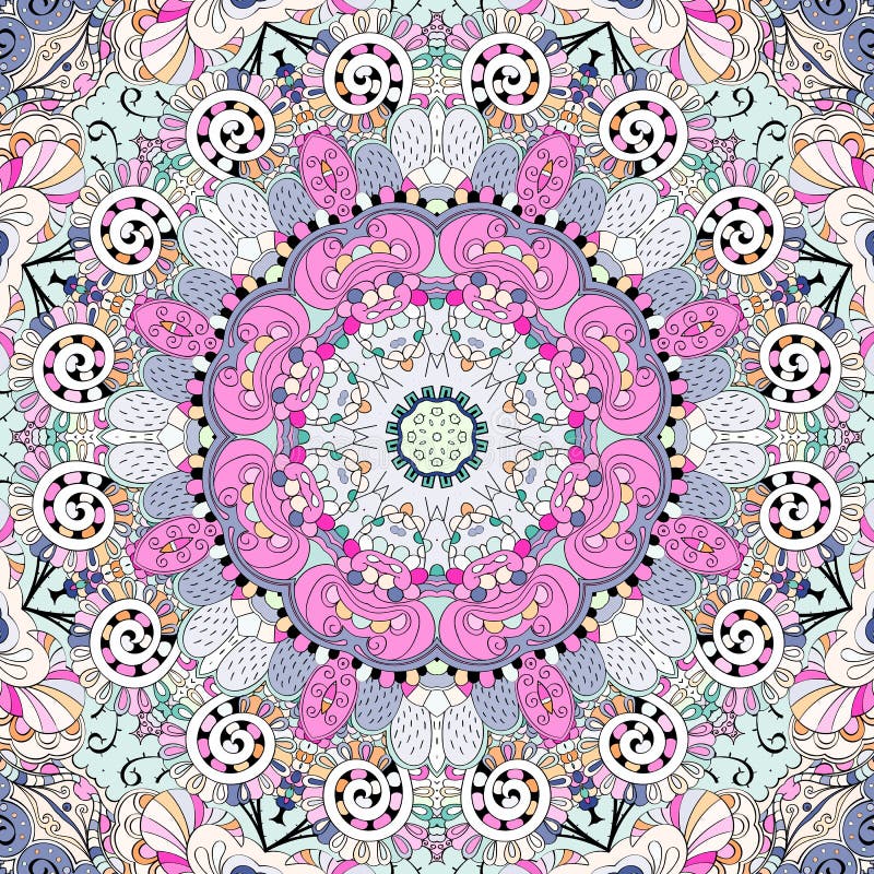 Het etnische ornament van Tracerymehndi Onverschillig discreet kalmerend motief, bruikbaar doodling kleurrijk harmonisch ontwerp stock illustratie Het etnische ornament van Tracerymehndi Onverschillig discreet kalmerend motief, bruikbaar doodling kleurrijk harmonisch ontwerp stock illustratie
