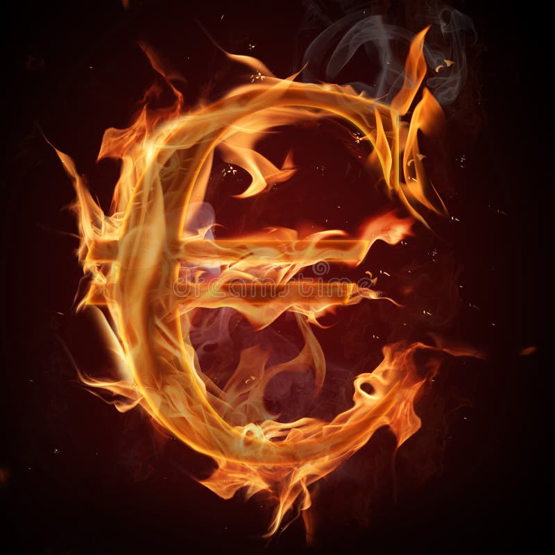 Het euro symbool van de brand