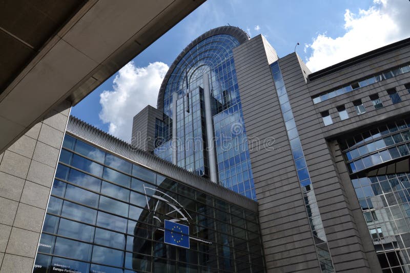 Het Europees Parlement de bouw in Brussel, België royalty-vrije stock fotografie Het Europees Parlement de bouw in Brussel, België royalty-vrije stock fotografie