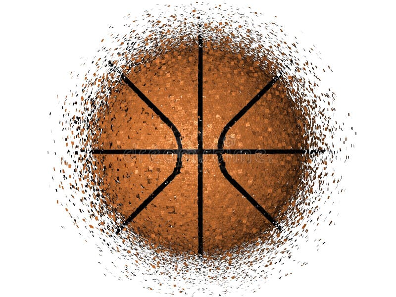 Het exploderen van het basketbal