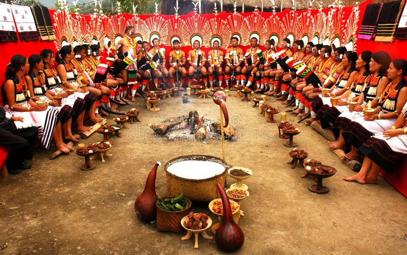 Het Festival van Hornbill van nagaland-India royalty-vrije stock fotografie Het Festival van Hornbill van nagaland-India royalty-vrije stock fotografie
