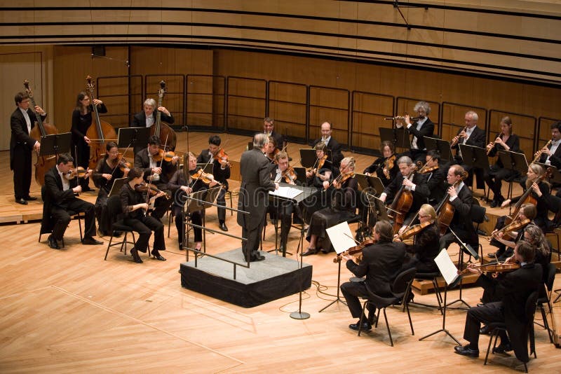 Members of the Anima Eterna Philharmonic Orchestra perform on stage at MUPA, Conductor: Jos van Immerseel on April 27, 2010 in Budapest, Hungary. Members of the Anima Eterna Philharmonic Orchestra perform on stage at MUPA, Conductor: Jos van Immerseel on April 27, 2010 in Budapest, Hungary.