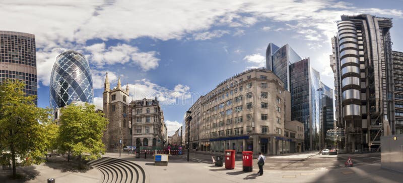 Het financiële district van Londen stock afbeeldingen Het financiële district van Londen stock afbeeldingen