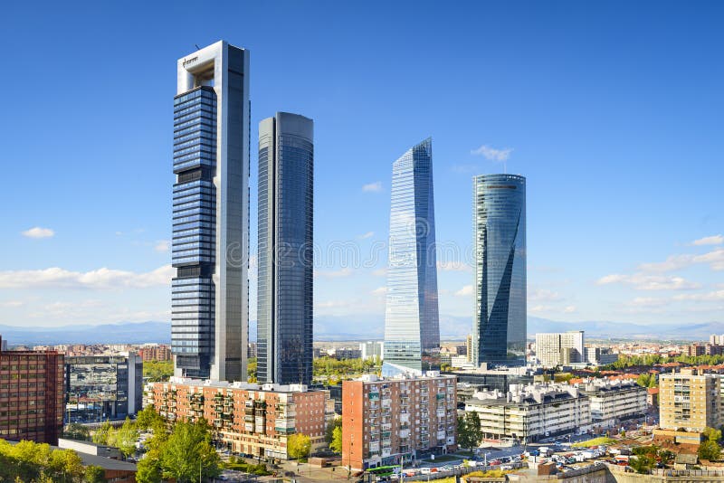 Het Financiële District van Madrid, Spanje