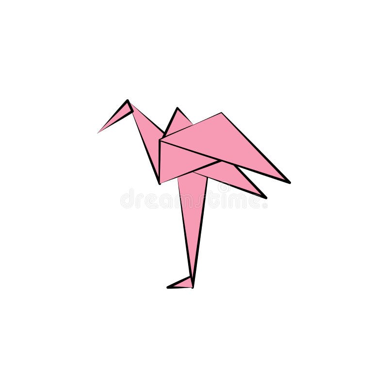 het flamingo gekleurde pictogram van de origamistijl Element van dierenpictogram Gemaakt van document in pictogram van de de Illu stock illustratie het flamingo gekleurde pictogram van de origamistijl Element van dierenpictogram Gemaakt van document in pictogram van de de Illu stock illustratie