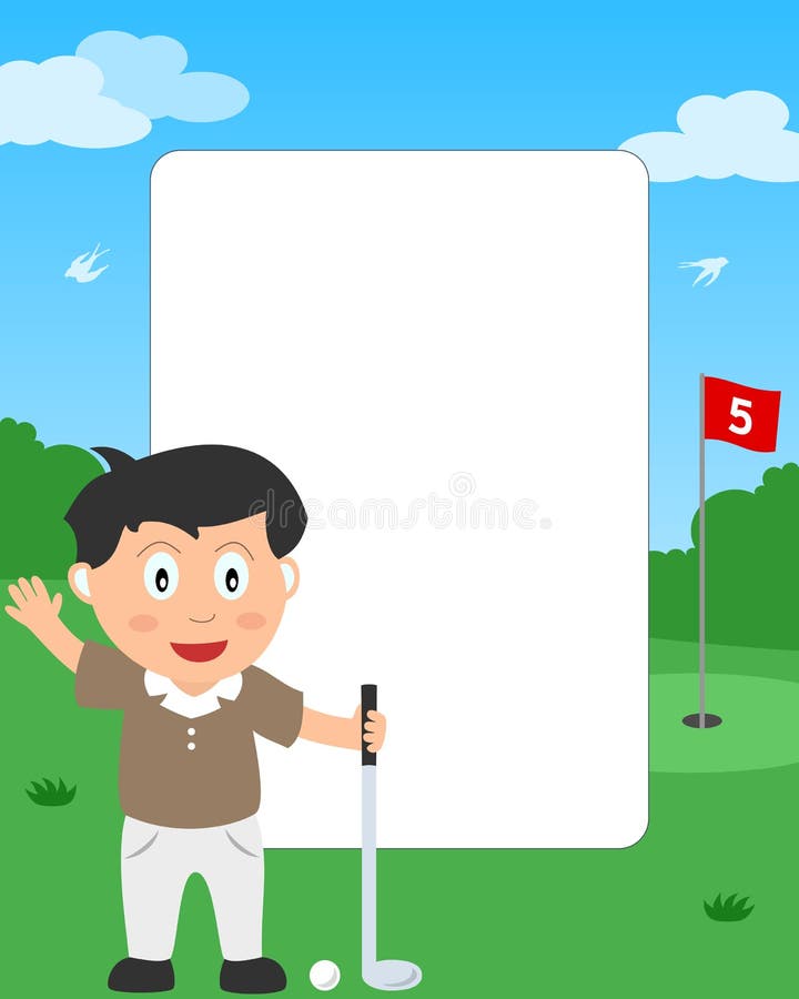 Het Frame van de Foto van de Jongen van het golf stock illustratie Het Frame van de Foto van de Jongen van het golf stock illustratie