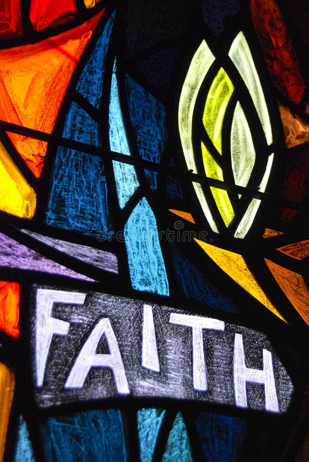 Het gebrandschilderd glas van het geloof