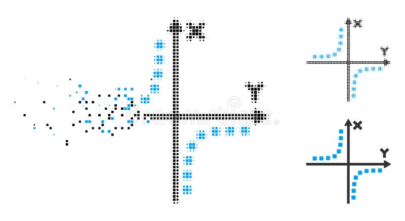 Het gebroken Pictogram van het de Hyperboolperceel van Pixelated Halftone royalty-vrije illustratie