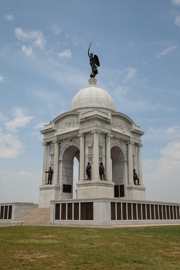 Het Gedenkteken van Pennsylvania in het Nationale Militaire Park van Gettysburg royalty-vrije stock foto's Het Gedenkteken van Pennsylvania in het Nationale Militaire Park van Gettysburg royalty-vrije stock foto's
