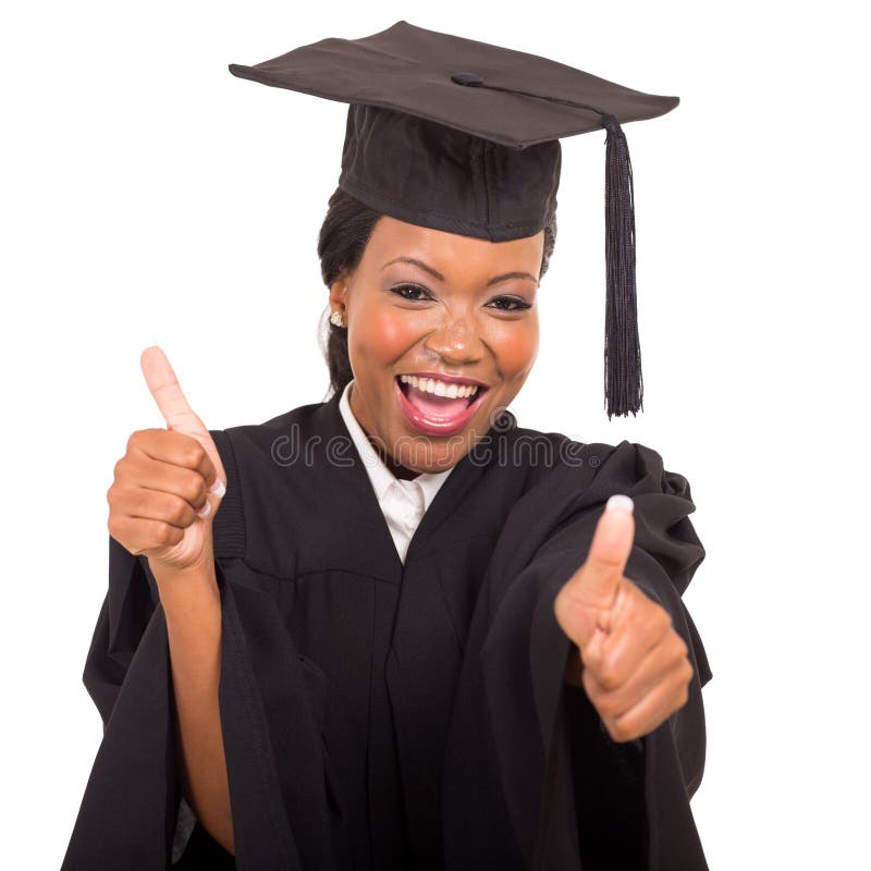 Het gediplomeerde geven beduimelt omhoog stock foto's Het gediplomeerde geven beduimelt omhoog stock foto's