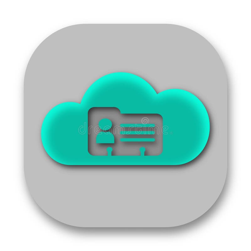 Het Gegevensbestandapp Pictogram van het wolkencontact stock illustratie Het Gegevensbestandapp Pictogram van het wolkencontact stock illustratie