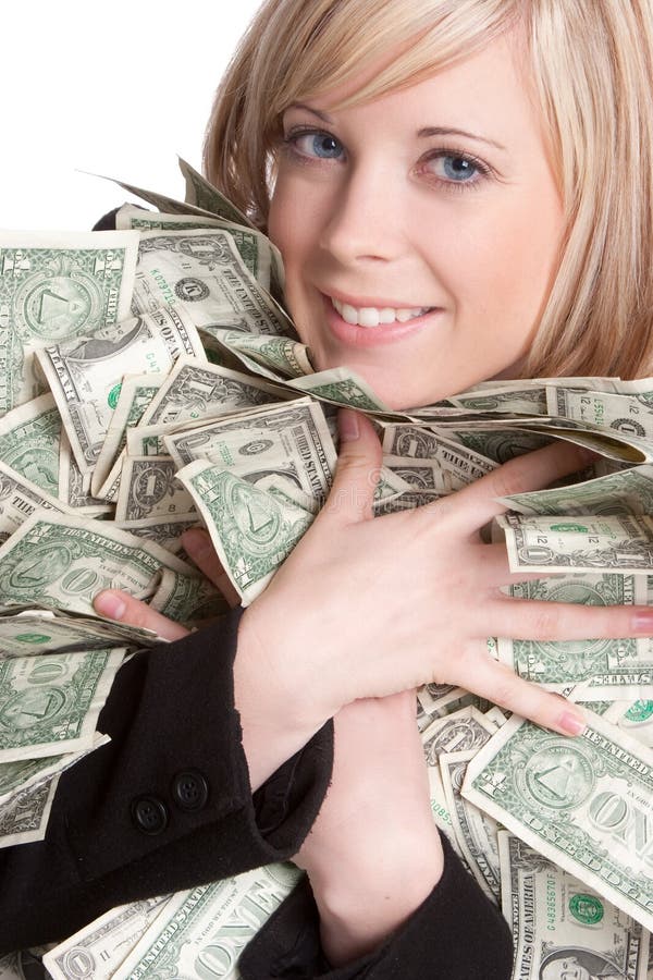 Het Geld van de Holding van de vrouw stock foto Het Geld van de Holding van de vrouw stock foto