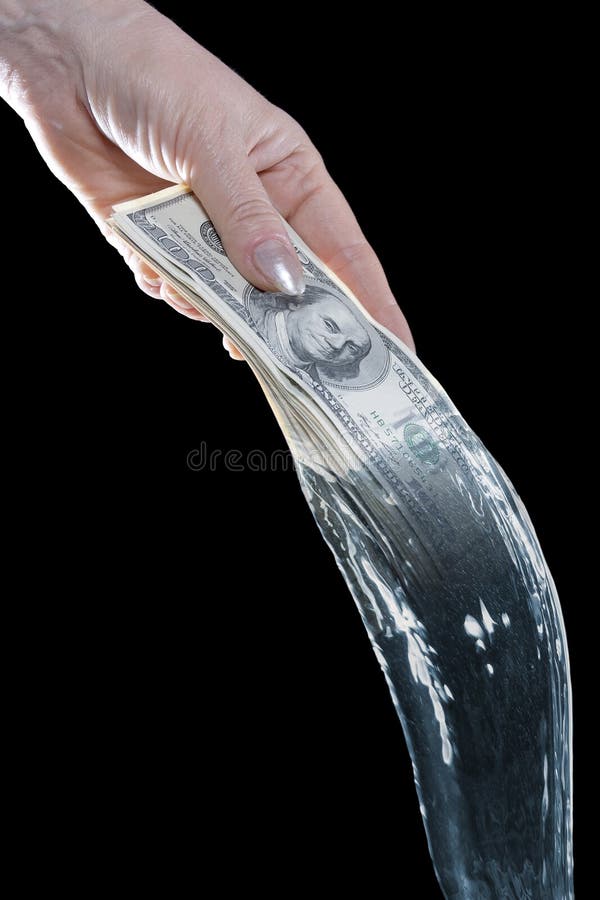 Het geld is water stock afbeeldingen Het geld is water stock afbeeldingen