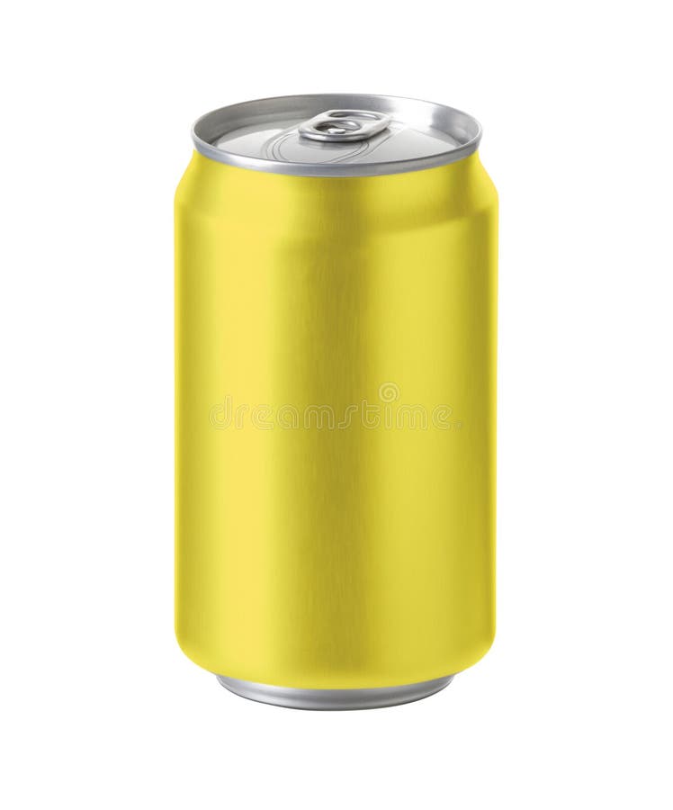 Yellow aluminum can with blank copy space. ideal for beer, lager, alcohol, soft drink, soda, lemonade, cola, energy drink, juice, tea, lemon, pineaple, honey etc. Realistic photo image with clip path. Yellow aluminum can with blank copy space. ideal for beer, lager, alcohol, soft drink, soda, lemonade, cola, energy drink, juice, tea, lemon, pineaple, honey etc. Realistic photo image with clip path