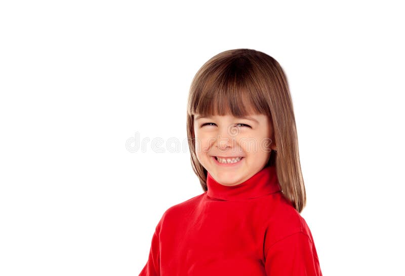 Het gelukkige kleine meisje glimlachen stock fotografie Het gelukkige kleine meisje glimlachen stock fotografie