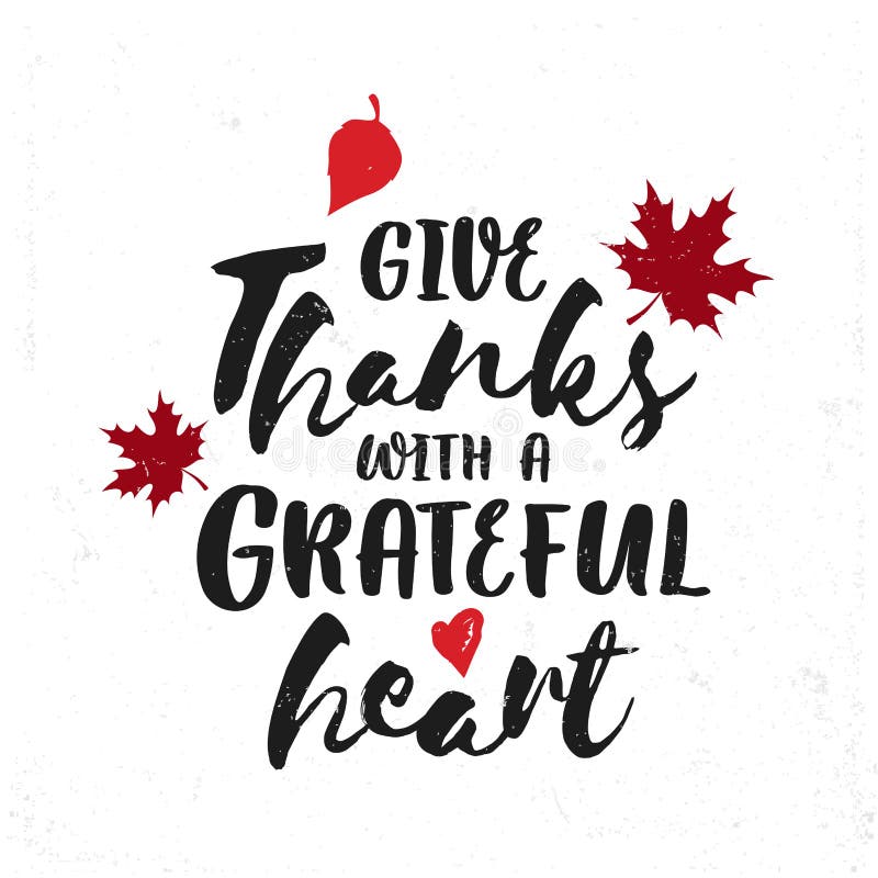 De Vector Geeft Dank Met Een Dankbaar Hart Het Gelukkige