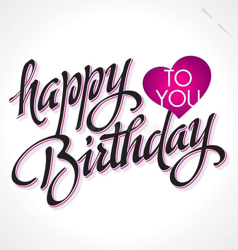 Het GELUKKIGE VERJAARDAGShand van letters voorzien () vector illustratie Het GELUKKIGE VERJAARDAGShand van letters voorzien () vector illustratie