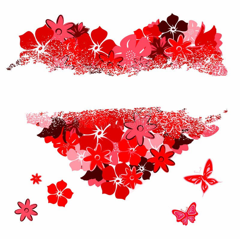 Het gescheurde hart van florals stock illustratie Het gescheurde hart van florals stock illustratie