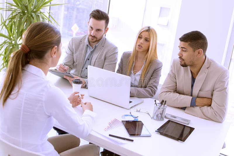 Sollicitatiegesprek stock afbeelding