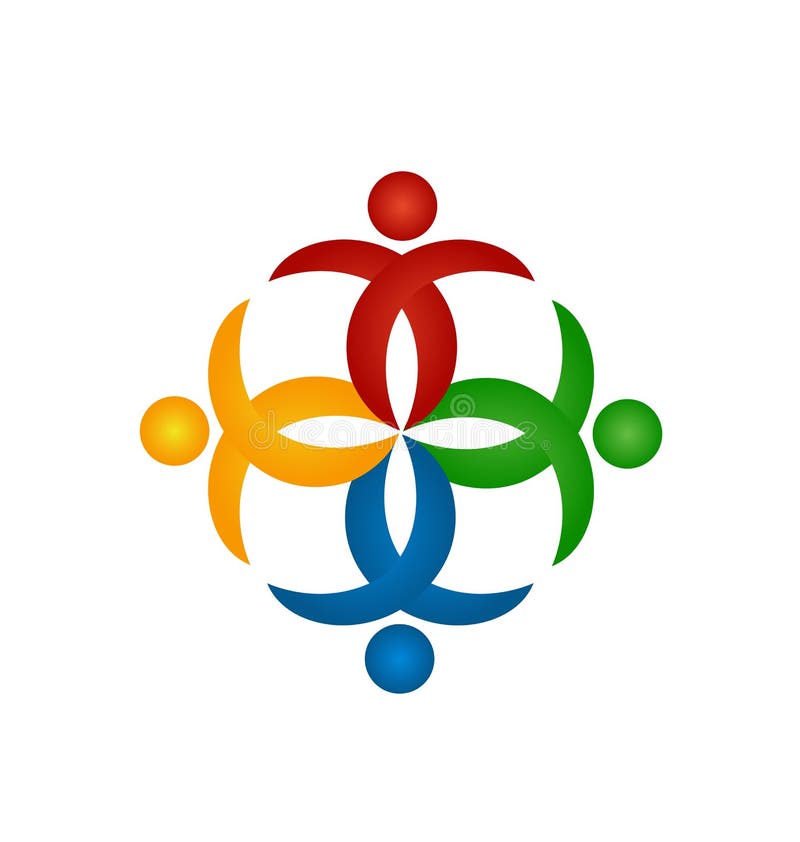 Het geven mensengroepswerk, het pictogramvector van de bloemvorm vector illustratie Het geven mensengroepswerk, het pictogramvector van de bloemvorm vector illustratie