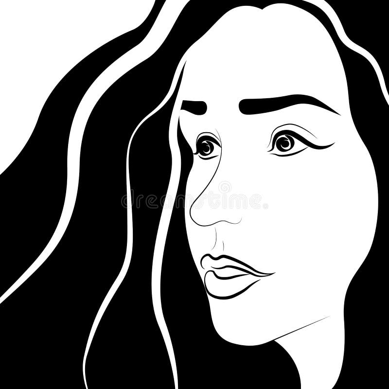 Het gezicht van vrouwen met haar royalty-vrije illustratie Het gezicht van vrouwen met haar royalty-vrije illustratie