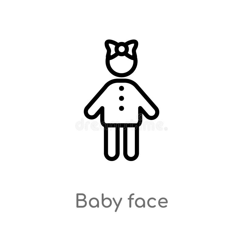 het gezichts vectorpictogram van de overzichtsbaby de geïsoleerde zwarte eenvoudige illustratie van het lijnelement van mensencon vector illustratie het gezichts vectorpictogram van de overzichtsbaby de geïsoleerde zwarte eenvoudige illustratie van het lijnelement van mensencon vector illustratie